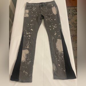Tulones Paint Splatter Flare Leg Jeans Size 34 Y2K Streetwear